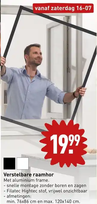 ALDI Verstelbare raamhor 76x86 cm en max 120x140 cm aanbieding