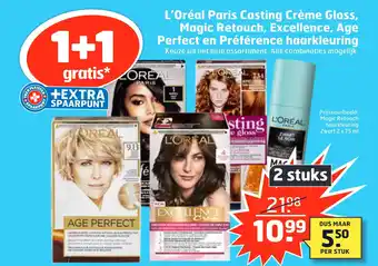 Trekpleister L'Oréal Paris Casting Crème Gloss, Magic Retouch, Excellence, Age Perfect en Préférence haarkleuring 75ml aanbieding