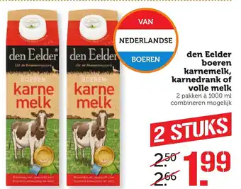 Coop den Eelder boeren karnemelk, karnedrank of volle melk 2*1L aanbieding