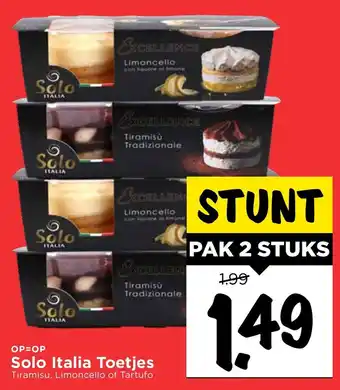 Vomar Voordeelmarkt Solo Italia Toetjes aanbieding