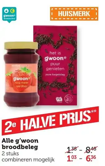 Coop G'woon broodbeleg 2st aanbieding