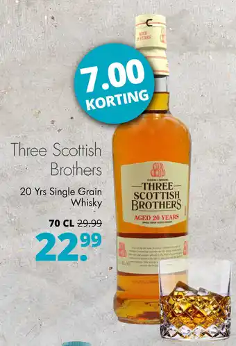 Mitra Three Scottish Brothers single grain 20 years whisky 700ml aanbieding