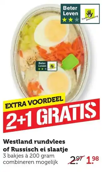 Coop Westland Rundvlees- of eierslaatje 3*200g aanbieding