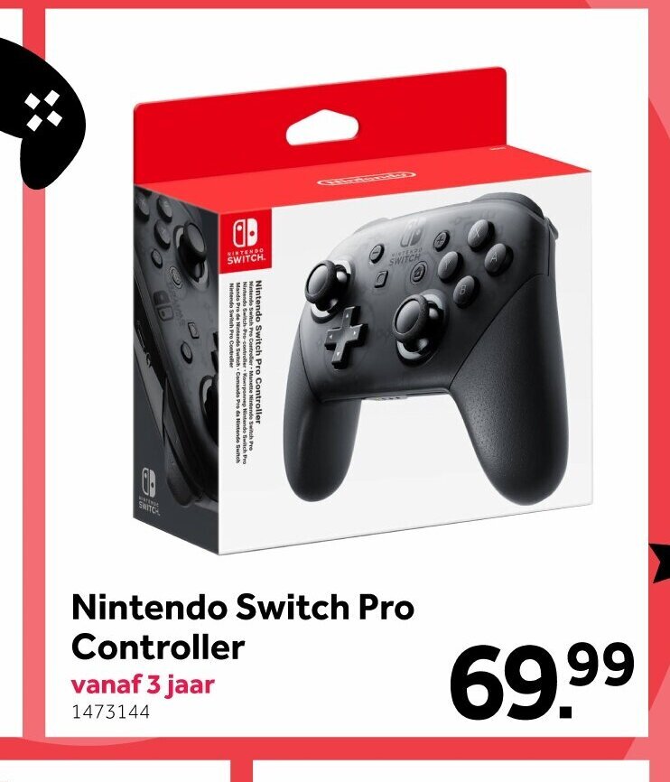 Nintendo Switch Pro Controller vanaf 3 jaar aanbieding bij Intertoys