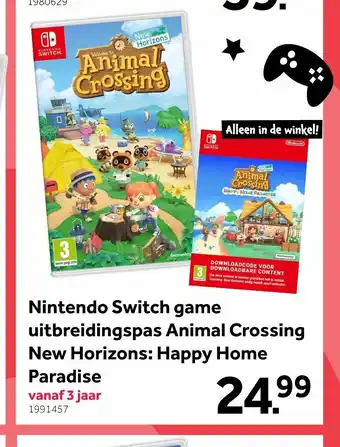 Intertoys Nintendo Switch game uitbreidingspas Animal Crossing New Horizons: Happy Home Paradise vanaf 3 jaar aanbieding