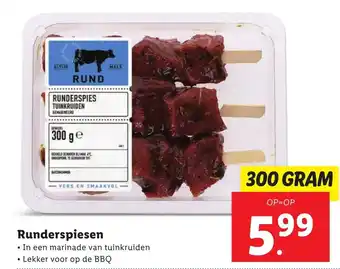 Lidl Runderspiesen 300g aanbieding