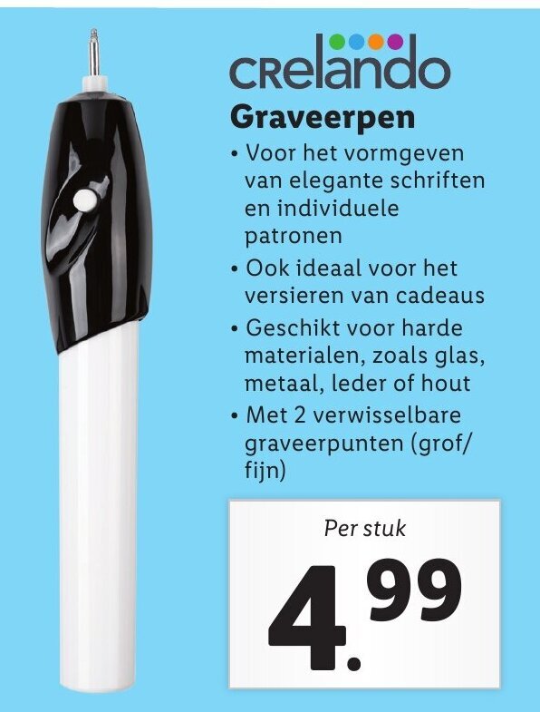 Crelando Graveerpen aanbieding bij Lidl