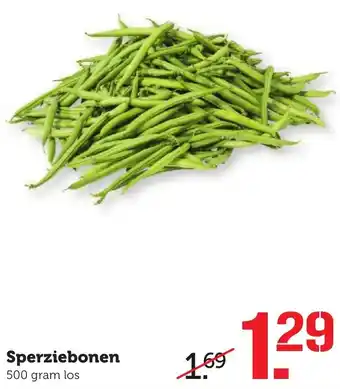 Coop Sperziebonen 500 g aanbieding