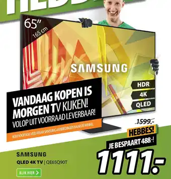 Expert SAMSUNG QLED 4K TV | QE65Q90T aanbieding