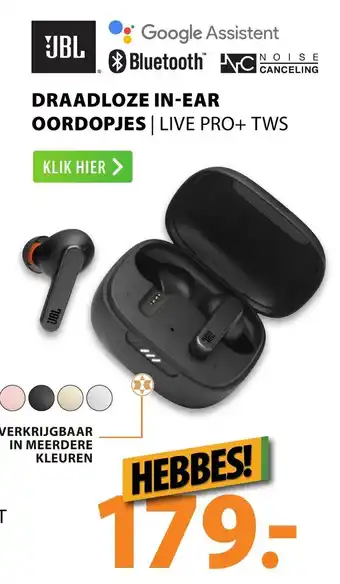 Expert JBL Draadloze In-Ear Oordopjes | LIVE PRO+ TWS aanbieding