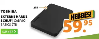 Expert TOSHIBA Externe harde schijf | CANVIO BASICS 2TB aanbieding