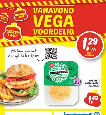 Dekamarkt 1 De Beste Kaeburgers pak 2 stuks aanbieding