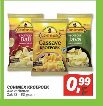 Dekamarkt Conimex kroepoek alle varianten zak 73-80 gram aanbieding