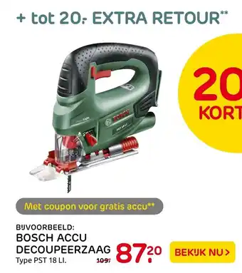 Praxis Bosch Accu decoupeerzaag | PST 18 LI. aanbieding