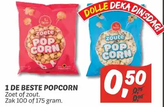 Dekamarkt 1 De Beste Popcorn zak 100 of 175 gram aanbieding