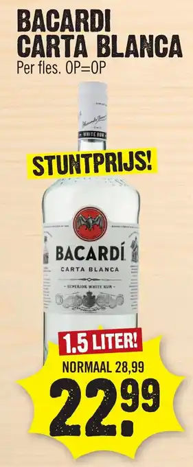 Super Dirck 3 Bacardi Carta Blanca 1.5 liter aanbieding