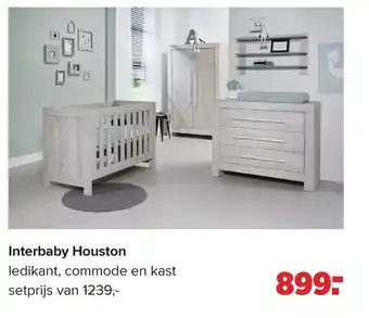 Baby-Dump Interbaby Houston ledikant, commode en kast aanbieding