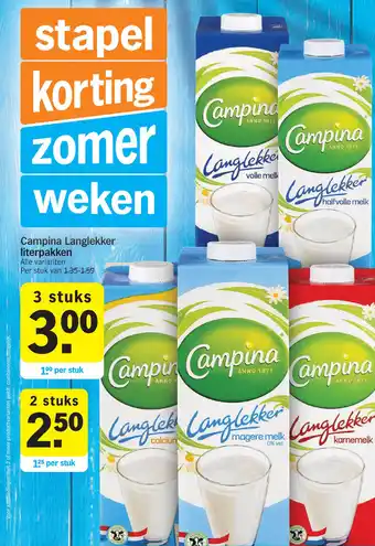 Albert Heijn Campina Langlekker literpakken aanbieding