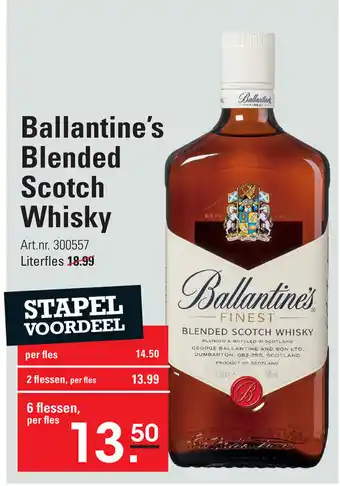 Sligro Ballantine's Blended Scotch Whisky aanbieding