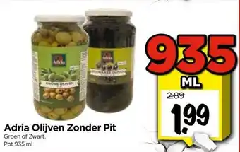 Vomar Voordeelmarkt Adria Olijven Zonder Pit aanbieding