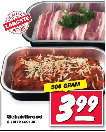 Nettorama Gehaktbrood 500 gram aanbieding