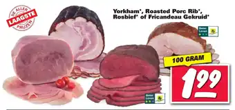 Nettorama Yorkham, Roasted Porc Rib, Rosbief of Fricandeau Gekruid 100 gram aanbieding