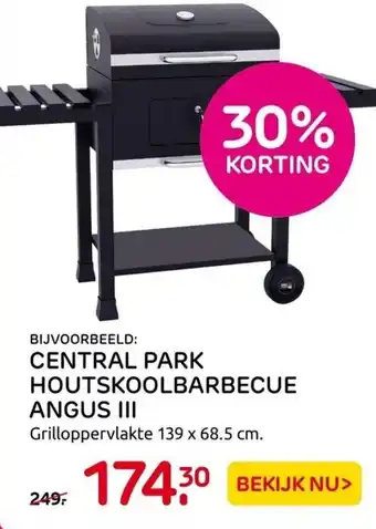 Praxis Central park houtskoolbarbecue angus III 139 x 68.5 cm aanbieding