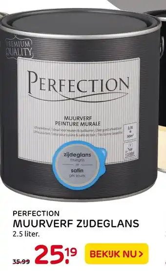 Praxis Perfection Muurverf zijdeglans 2.5L aanbieding