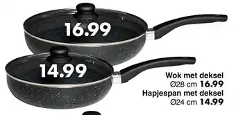 Wibra Wok met deksel of hapjespan met deksel aanbieding