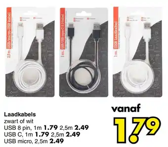 Wibra Laadkabels aanbieding