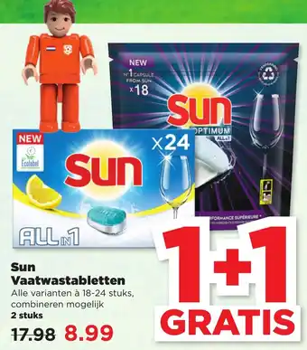 PLUS Sun vaatwastabletten 1+1 aanbieding