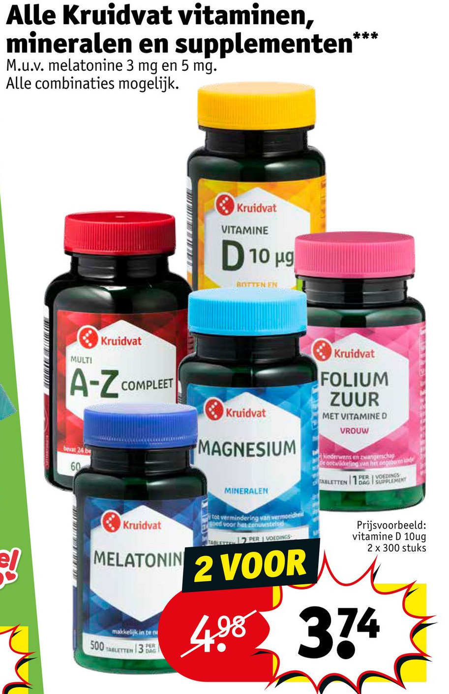 Alle Kruidvat vitaminen, mineralen en supplementen aanbieding bij Kruidvat