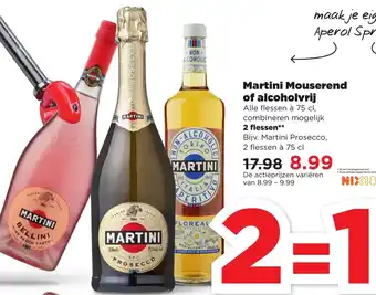 PLUS Martini Mousserend of Alcoholvrij 2*750ml aanbieding