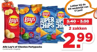 PLUS Lay's of Cheetos Partypacks 2st aanbieding