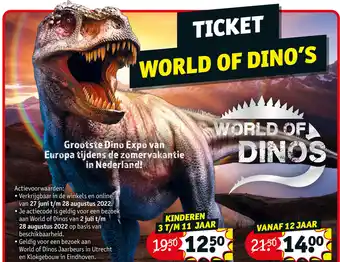 Kruidvat TICKET WORLD OF DINO'S aanbieding