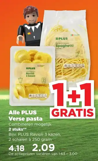 PLUS PLUS Verse pasta's 1+1 aanbieding