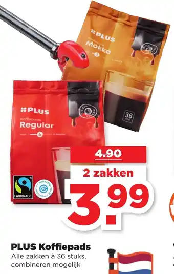 PLUS PLUS Koffiepads 2*36st aanbieding