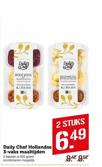 Coop Daily Chef Hollandse 3-Vaks Maaltijden 500gram aanbieding