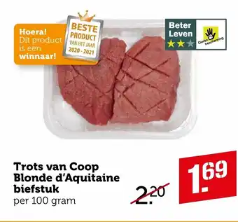 Coop Trots van Coop Blonde d'Aquitane biefstuk 100g aanbieding