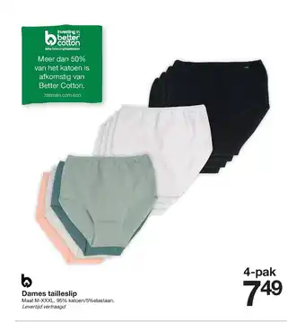 Zeeman Dames tailleslip Maat M-XXXL 4-pak aanbieding