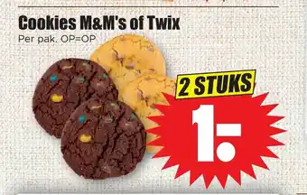 Dirk Cookies M&M's of Twix 2 stuks aanbieding