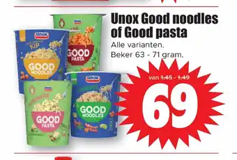 Dirk Unox Good noodles of Good pasta 63 - 71 gram aanbieding