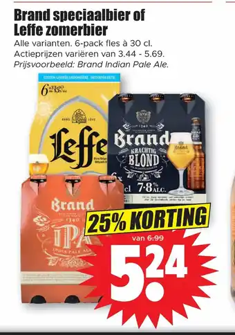 Dirk Brand speciaalbier of Leffe zomerbier 6-pack fles a 30 cl aanbieding