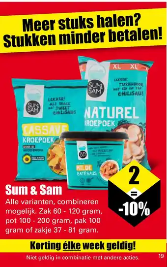 Dirk Sum & Sam aanbieding