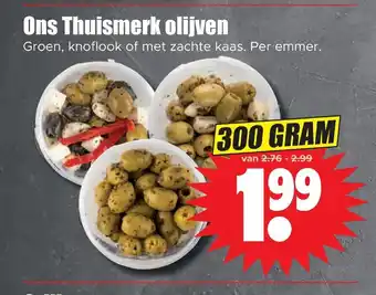 Dirk Ons Thuismerk olijven 300 gram aanbieding