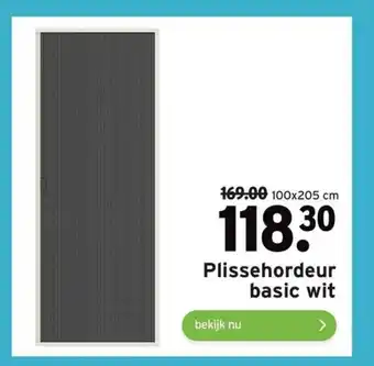 GAMMA Plissehordeur basic wit 100 x 205 cm aanbieding