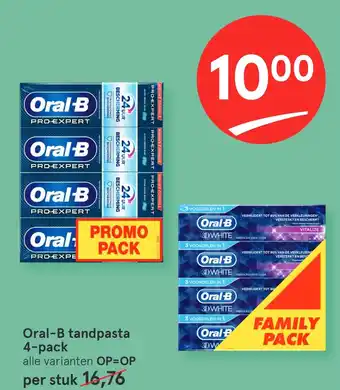 Etos Oral-B tandpasta 4-pack aanbieding