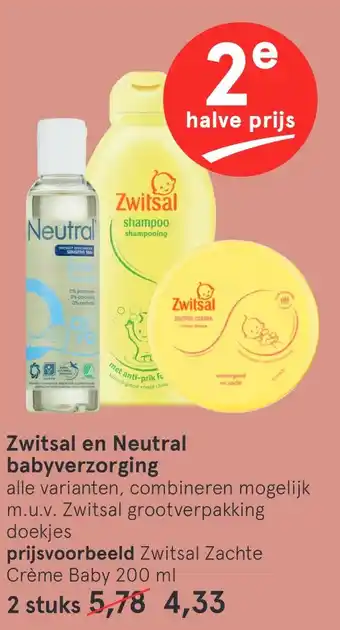 Etos Zwitsal en Neutral babyverzorging aanbieding