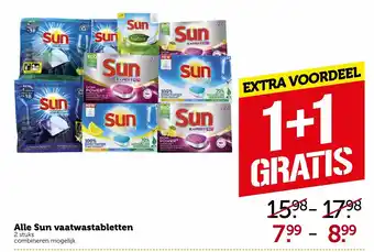 Coop Sun vaatwastabletten 1+1 aanbieding