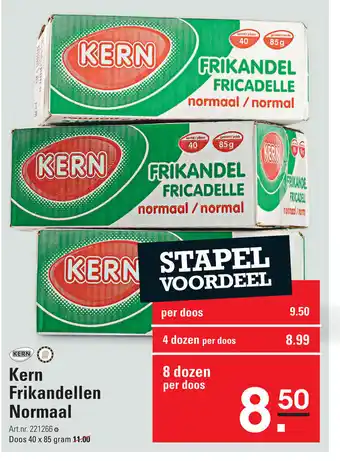 Sligro Kern Frikandellen Normaal doos 40x85 gram aanbieding